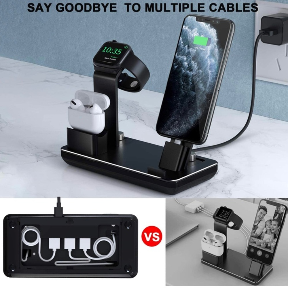 Charging Station for Apple Watch iPhone & Airpods,iWatch Series 5/4/3/2/1